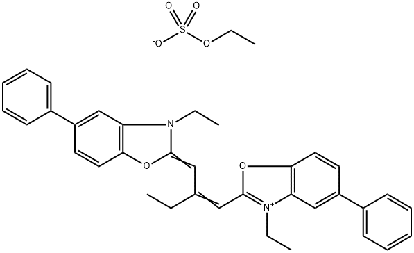 3-ETHYL-2-(2-[(3-ETHYL-5-PHENYL-2(3H)-BENZOXAZOLINYLIDENE) METHYL]-1-BUTENYL )-5-PHENYL BENZOXAZOLIUM ETHYL SULFATE 结构式