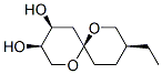 1,7-Dioxaspiro[5.5]undecane-3,4-diol, 9-ethyl-, (3R,4S,6S,9S)- (9CI) 化学構造式