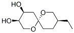 1,7-Dioxaspiro[5.5]undecane-3,4-diol, 9-ethyl-, (3R,4S,6R,9S)- (9CI) 化学構造式