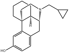 17-(シクロプロピルメチル)モルフィナン-3-オール 化学構造式
