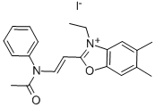 2-(2-N-ACETANILINO)VINYL-5,6-DIMETHYL-3-ETHYLBENZOXAZOLIUM IODIDE Struktur