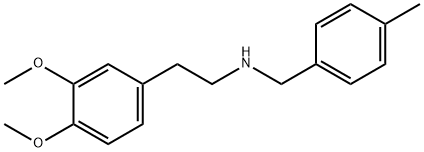 2-(3,4-ジメトキシフェニル)-N-(4-メチルベンジル)エタンアミン 化学構造式