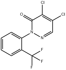4,5-Dichloro-2-(2-(trifluoromethyl)phenyl)pyridazin-3(2H)-one 化学構造式