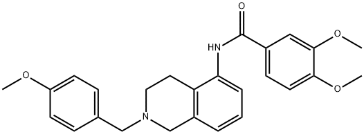 3,4-Dimethoxy-N-[1,2,3,4-tetrahydro-2-(p-methoxybenzyl)isoquinolin-5-yl]benzamide,41957-48-6,结构式