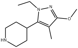 Piperidine, 4-(1-ethyl-3-methoxy-4-methyl-1H-pyrazol-5-yl)- (9CI) Struktur