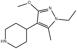 Piperidine, 4-(1-ethyl-3-methoxy-5-methyl-1H-pyrazol-4-yl)- (9CI) 结构式