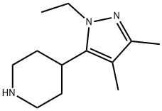 Piperidine, 4-(1-ethyl-3,4-dimethyl-1H-pyrazol-5-yl)- (9CI) 化学構造式