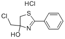 4-(CHLOROMETHYL)-4-HYDROXY-2-PHENYL-4,5-DIHYDRO-1,3-THIAZOL-3-IUM CHLORIDE 化学構造式