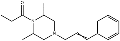 2,6-二甲基-1-(1-丙酰)-4-(3-苯基-2-丙烯基)哌嗪, 4204-01-7, 结构式