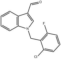 1-(2-クロロ-6-フルオロベンジル)-1H-インドール-3-カルブアルデヒド 化学構造式