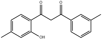 1-(2-ヒドロキシ-4-メチルフェニル)-3-(3-メチルフェニル)プロパン-1,3-ジオン 化学構造式