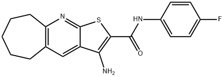 3-amino-N-(4-fluorophenyl)-6,7,8,9-tetrahydro-5H-cyclohepta[b]thieno[3,2-e]pyridine-2-carboxamide 结构式
