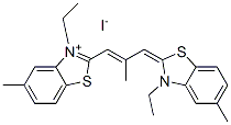3-ethyl-2-[3-(3-ethyl-5-methyl-3H-benzothiazol-2-ylidene)-2-methylprop-1-enyl]-5-methylbenzothiazolium iodide Struktur
