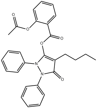 4-butyl-2,5-dihydro-5-oxo-1,2-diphenyl-1H-pyrazol-3-yl 2-(acetyloxy)benzoate,42177-40-2,结构式