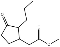 3-オキソ-2-プロピルシクロペンタン酢酸メチル 化学構造式