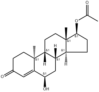 17B-ACETOXY-6B-HYDROXY-TESTOSTERONE 结构式