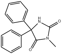 3-Methyl-5,5-diphenylhydantoin Structure