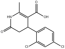 4-(2,4-DICHLOROPHENYL)-1,4,5,6-TETRAHYDRO-2-METHYL-6-OXO-3-PYRIDINECARBOXYLIC ACID, 423120-07-4, 结构式