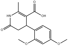 4-(2,4-Dimethoxyphenyl)-1,4,5,6-tetrahydro-2-methyl-6-oxo-3-pyridinecarboxylic a,423120-09-6,结构式