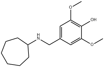 4-[(シクロヘプチルアミノ)メチル]-2,6-ジメトキシフェノール 化学構造式