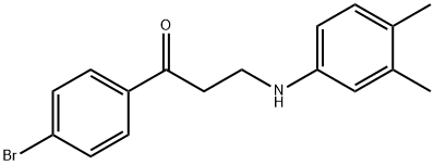 1-(4-BROMOPHENYL)-3-(3,4-DIMETHYLANILINO)-1-PROPANONE 化学構造式