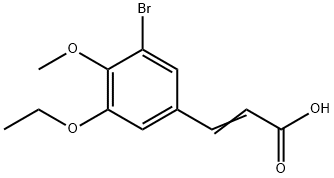 (2E)-3-(3-ブロモ-5-エトキシ-4-メトキシフェニル)アクリル酸 化学構造式