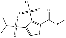 甲基 3-氯磺酰基-4-(异丙基磺酰基)噻吩-2-羧酸酯,423768-47-2,结构式