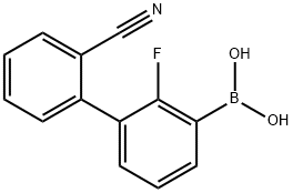 2'-CYANO-2-FLUOROBIPHENYL-3-YLBORONIC ACID 结构式