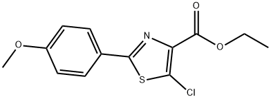 4-Thiazolecarboxylicacid,5-chloro-2-(4-methoxyphenyl)-,ethylester(9CI) Struktur