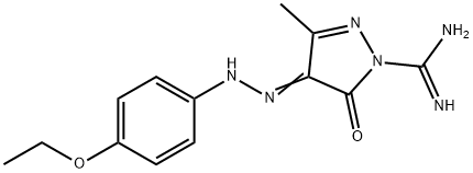 4-[2-(4-Ethoxyphenyl)hydrazono]-4,5-dihydro-3-methyl-5-oxo-1H-pyrazole-1-carboxamidine 结构式