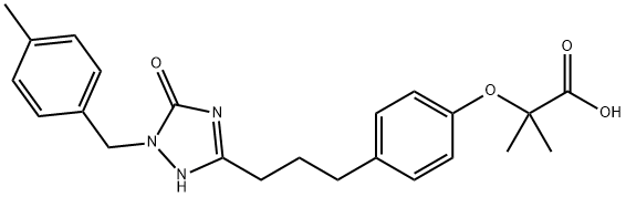 2-[4-[3-[2,5-二氢-1-[(4-甲基苯基)甲基]-5-氧代-1H-1,2,4-T噻唑-3-基]丙基]苯氧基]-2-甲基-丙酸,425671-29-0,结构式