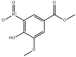 4-羟基-3-甲氧基-5-硝基-苯甲酸甲酯, 42590-00-1, 结构式