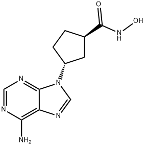 3-(6-AMINO-PURIN-9-YL)-CYCLOPENTANECARBOXYLIC ACID HYDROXYAMIDE, 426226-50-8, 结构式