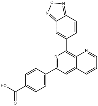4-(8-(benzo[c][1,2,5]oxadiazol-5-yl)-1,7-naphthyridin-6-yl)benzoic acid Struktur