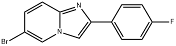 2-(4-フルオロフェニル)-6-ブロモイミダゾ[1,2-a]ピリジン 化学構造式