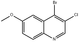 4-ブロモ-3-クロロ-6-メトキシキノリン 化学構造式
