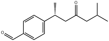 4-[(R)-1,5-ジメチル-3-オキソヘキシル]ベンズアルデヒド 化学構造式