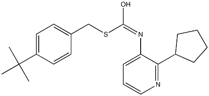 O-Cyclopentyl S-((4-(1,1-dimethylethyl)phenyl)methyl) 3-pyridinylcarbonimidothioate,42754-15-4,结构式