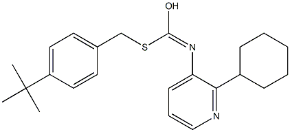 O-Cyclohexyl S-((4-(1,1-dimethylethyl)phenyl)methyl) 3-pyridinylcarbonimidothioate Struktur