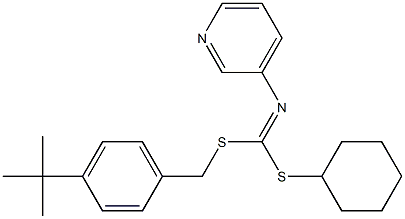 Cyclohexyl 4-(1,1-(dimethylethyl)phenyl)methyl-3-pyridinylcarbonimidodithioate Structure