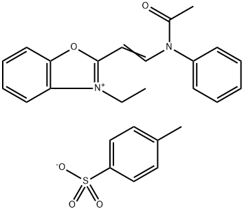 3-ethyl-2-[2-(N-phenylacetamido)vinyl]benzoxazolium p-toluenesulphonate 结构式