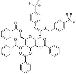 428816-48-2 2,3,4,6-テトラ-O-ベンゾイル-α-D-グルコピラノシルp-トリフルオロメチルベンジルチオ-N-(p-トリフルオロメチルフェニル)ホルムイミダート