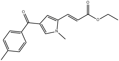 (2E)-3-{1-メチル-4-[(4-メチルフェニル)-カルボニル]-1H-ピロール-2-イル}プロプ-2-エン酸エチル 化学構造式