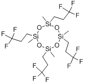 2,4,6,8-テトラメチル-2,4,6,8-テトラキス(3,3,3-トリフルオロプロピル)シクロオクタンテトラシロキサン 化学構造式