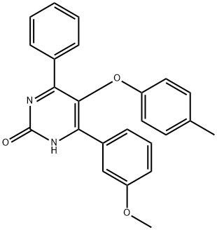 5-(4-Methylphenoxy)-4-phenyl-6-(3-methoxyphenyl)-2(1H)-pyrimidinone Structure