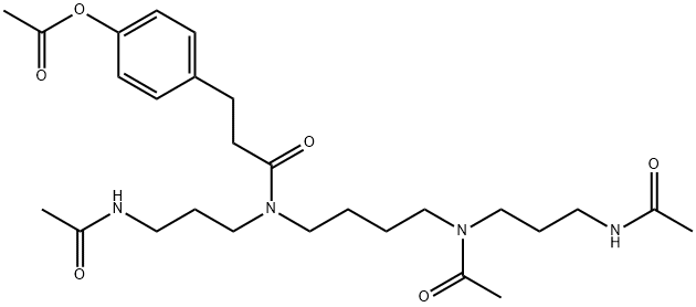 N-[3-(Acetylamino)propyl]-N-[4-[acetyl[3-(acetylamino)propyl]amino]butyl]-3-(4-acetoxyphenyl)propanamide,42920-02-5,结构式