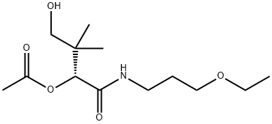 (2R)-2-Acetoxy-N-(3-ethoxypropyl)-4-hydroxy-3,3-dimethylbutanamide Struktur