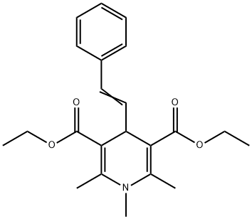 1,4-ジヒドロ-1,2,6-トリメチル-4-(2-フェニルエテニル)-3,5-ピリジンジカルボン酸ジエチル 化学構造式