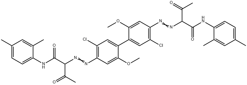 2,2'-[(5,5'-Dichloro-2,2'-dimethoxy[1,1'-biphenyl]-4,4'-diyl)bis(azo)]bis[N-(2,4-dimethylphenyl)-3-oxobutanamide] Struktur
