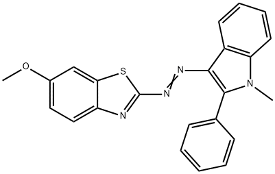 1-Methyl-2-phenyl-3-(6-methoxybenzothiazol-2-ylazo)-1H-indole Structure